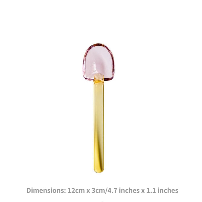 Tinted Glass Ice Cream Bowls and Spoons
