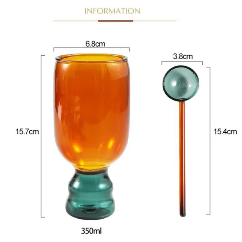 Coloured Glass and Spoon Sets