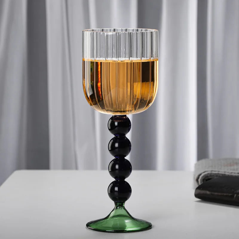Bubble and Ripple Stemmed Wine Glasses