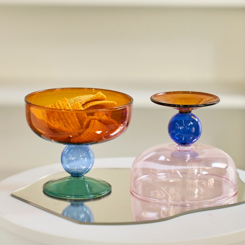 Tinted Glass Ice Cream Bowls and Spoons