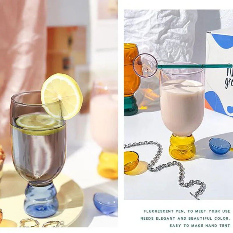 Coloured Glass and Spoon Sets