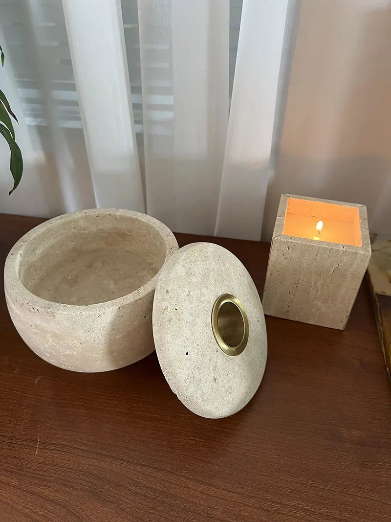 Travertine Fragrance Stick Diffuser Pots