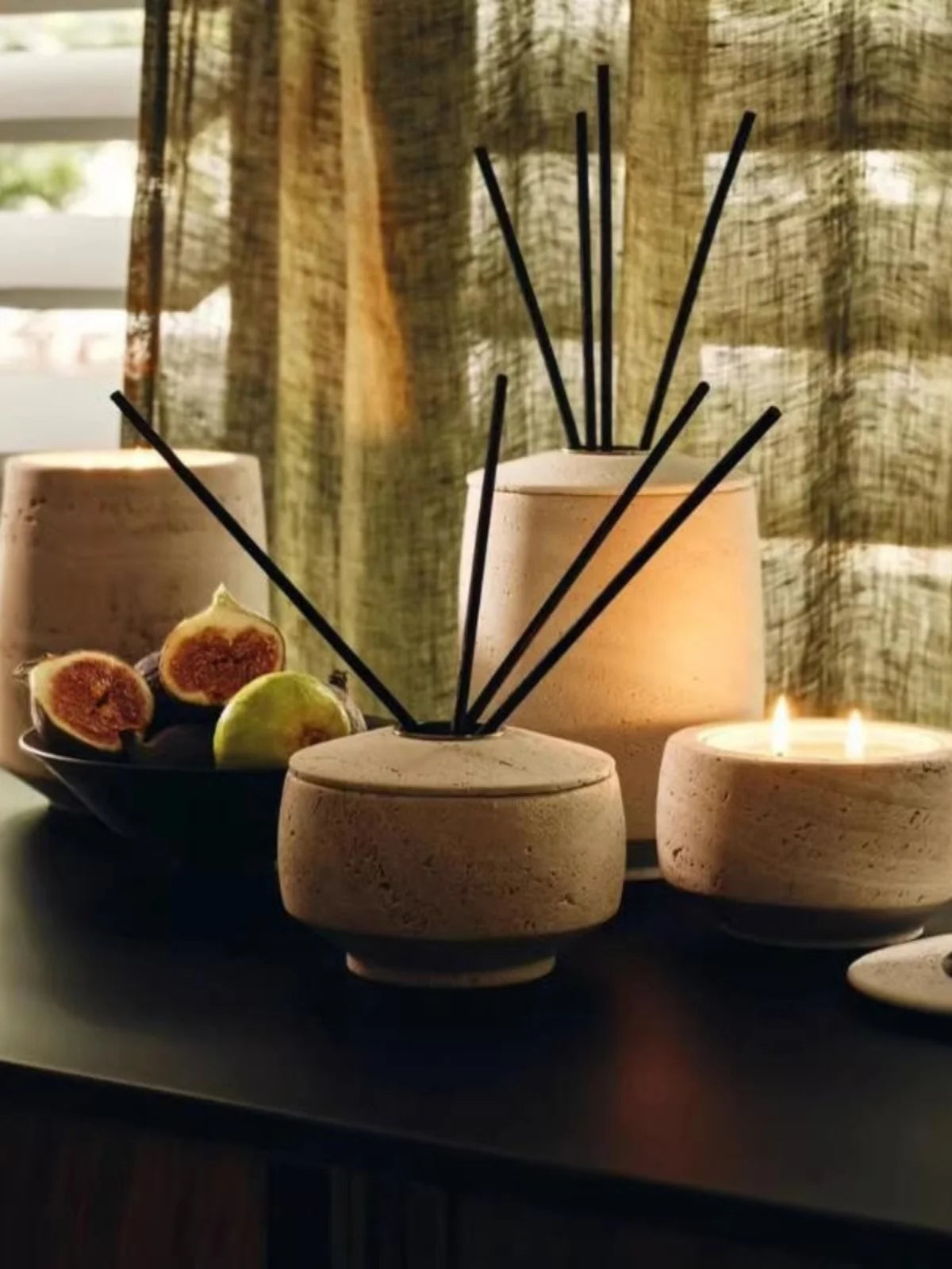 Travertine Fragrance Stick Diffuser Pots