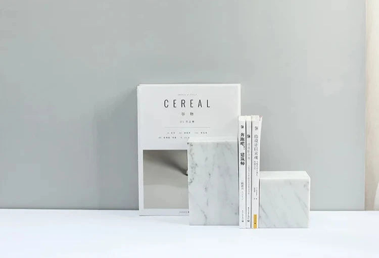 Marble Block Bookends