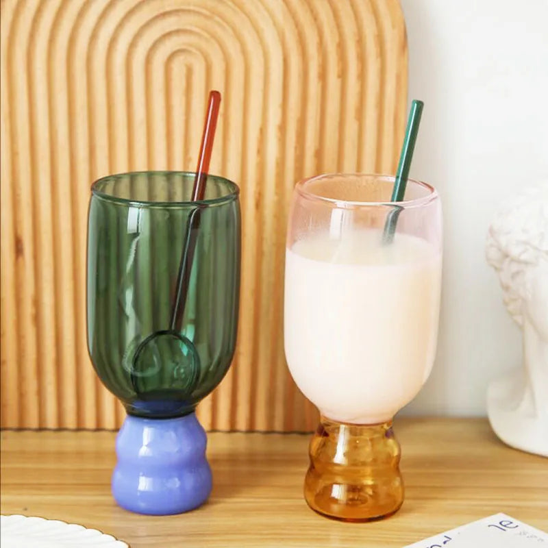 Coloured Glass and Spoon Sets