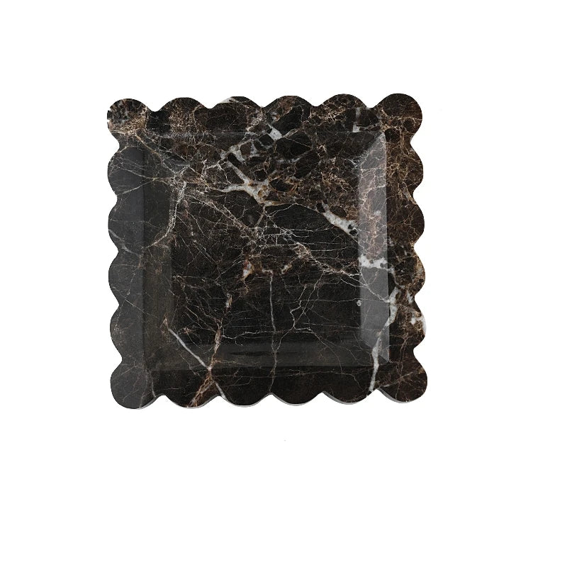 Travertine and Marble Scalloped Display Trays
