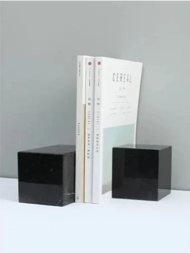 Marble Block Bookends