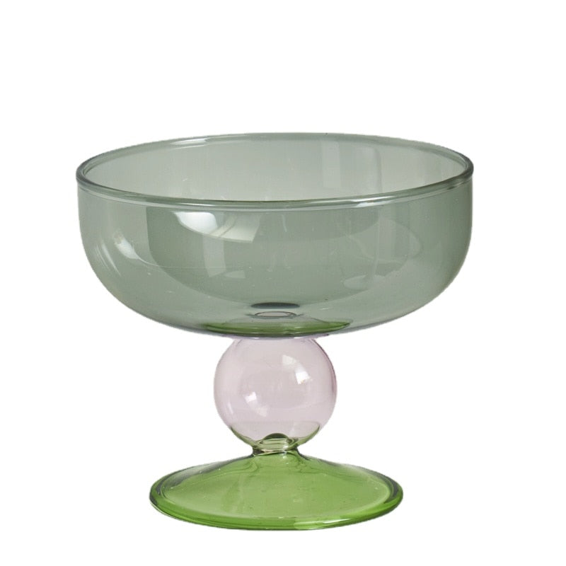 Tinted Glass Ice Cream Bowls and Spoons