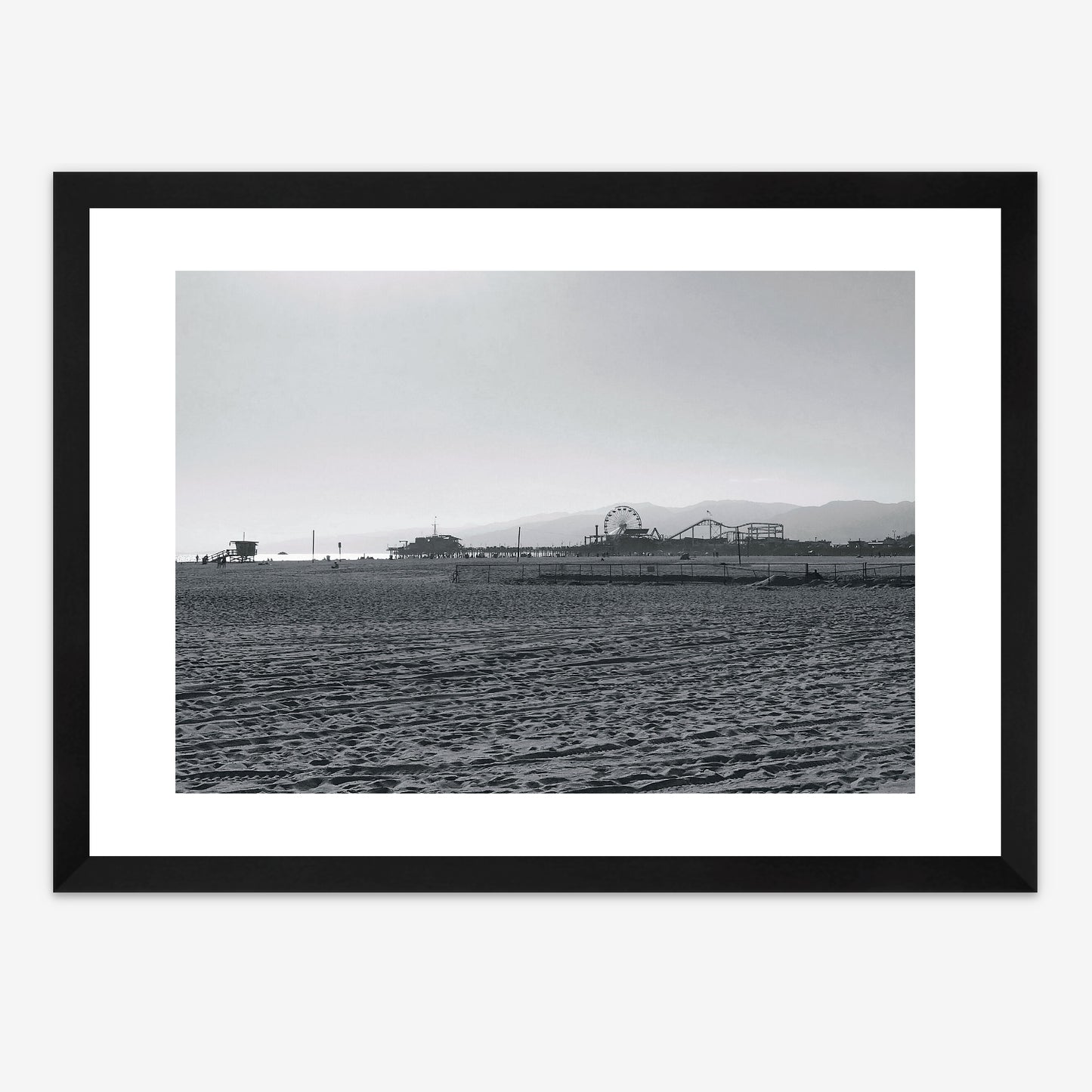 Limited Edition Photo Print - Santa Monica State Beach (Black and White)