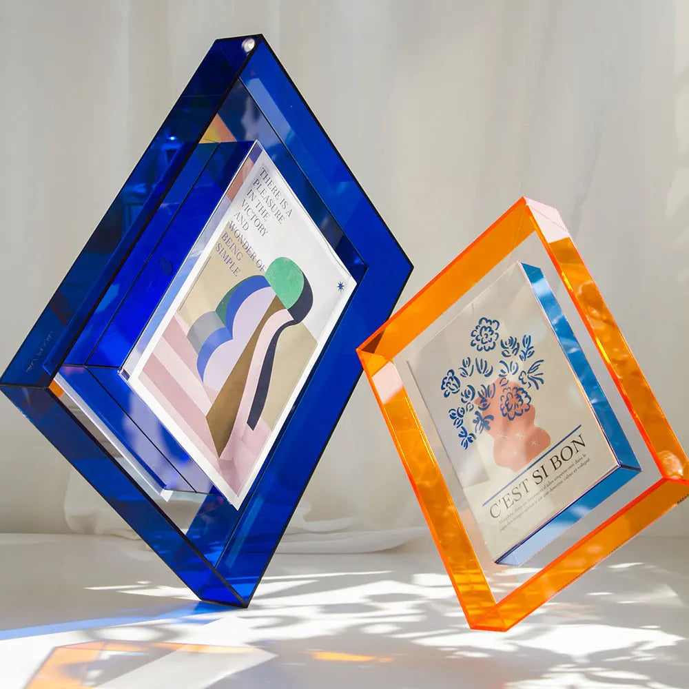 Colorful Acrylic Picture Frames - Freestanding Display