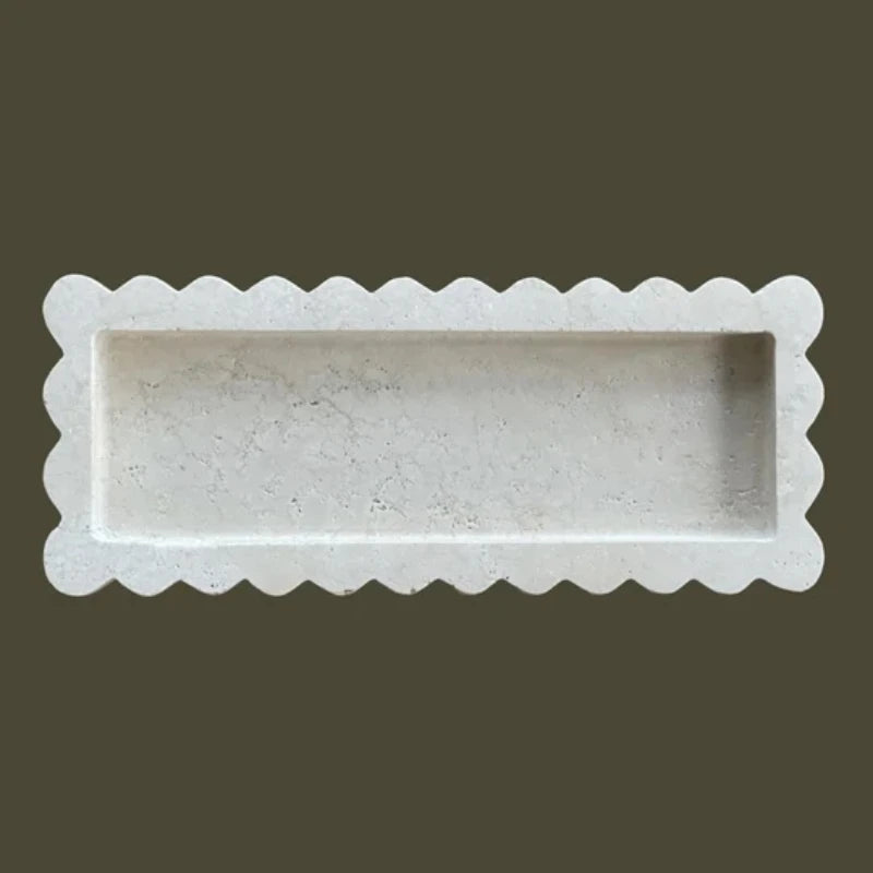 Natural Stone Scalloped Display Tray