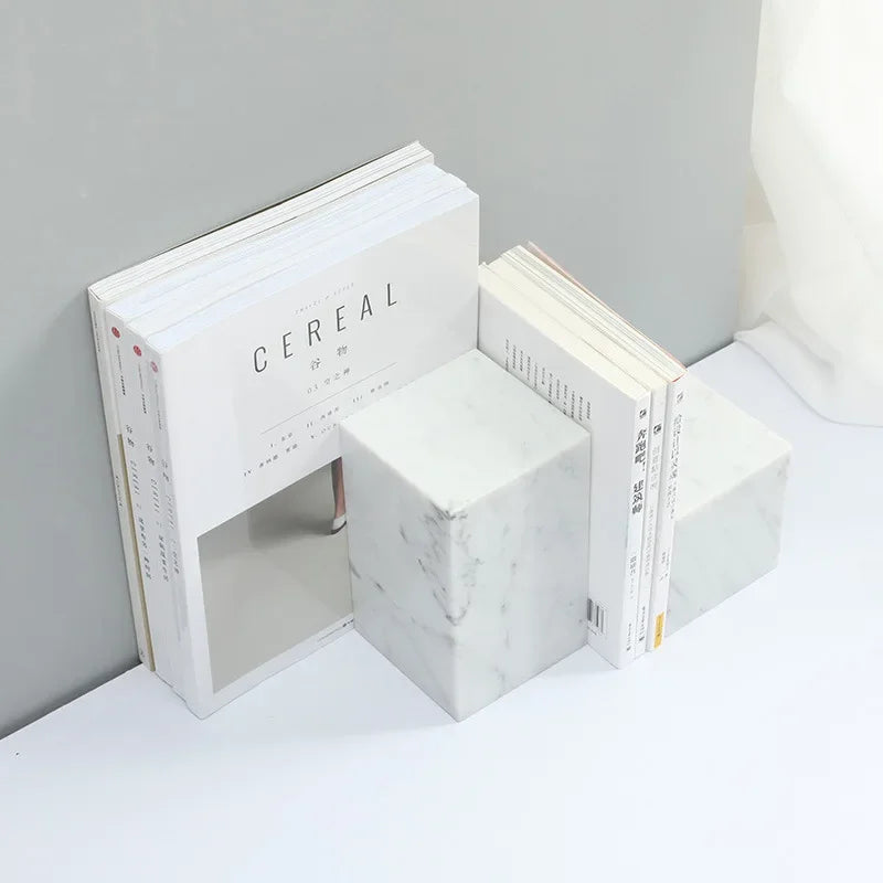 Marble Block Bookends