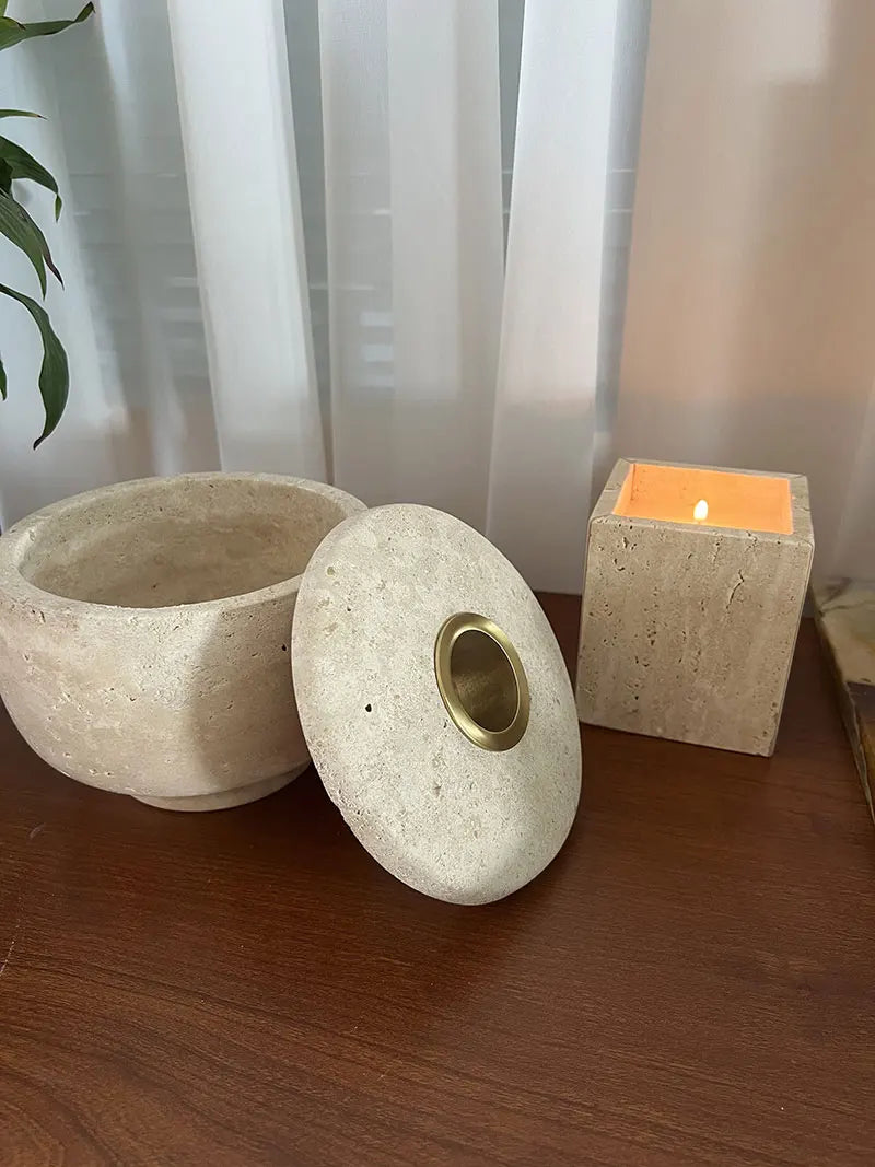 Travertine Fragrance Stick Diffuser Pots