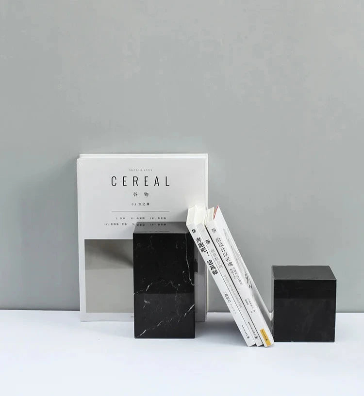 Marble Block Bookends