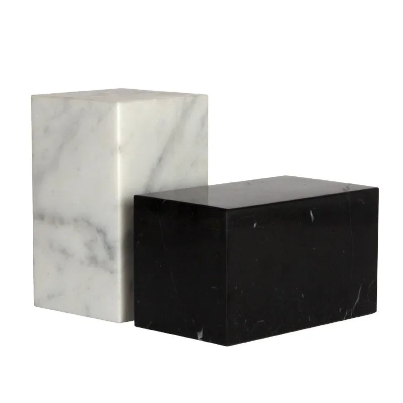 Marble Block Bookends