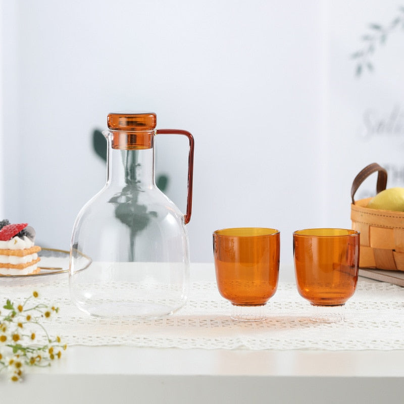 Tinted Glass Water Carafes and Glasses