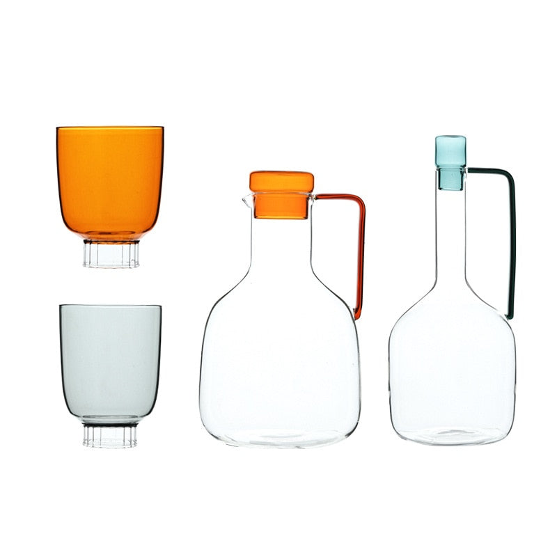 Tinted Glass Water Carafes and Glasses