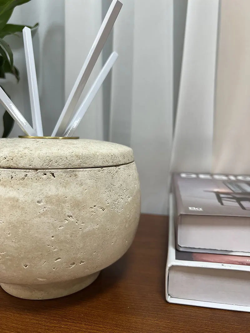 Travertine Fragrance Stick Diffuser Pots