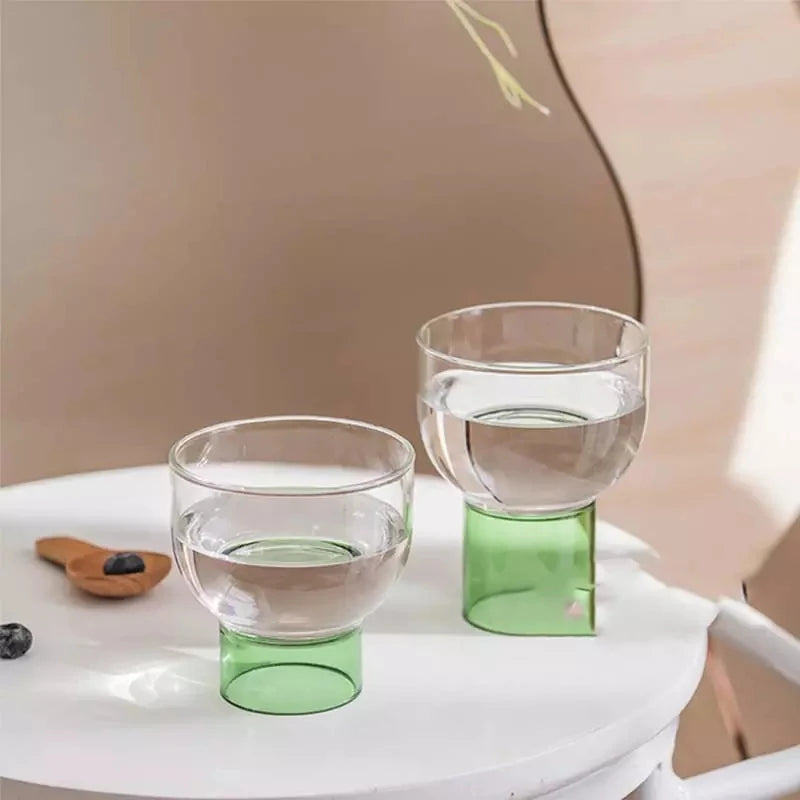 Retro Nordic Style Green Tinted Glass Pitcher and Glasses