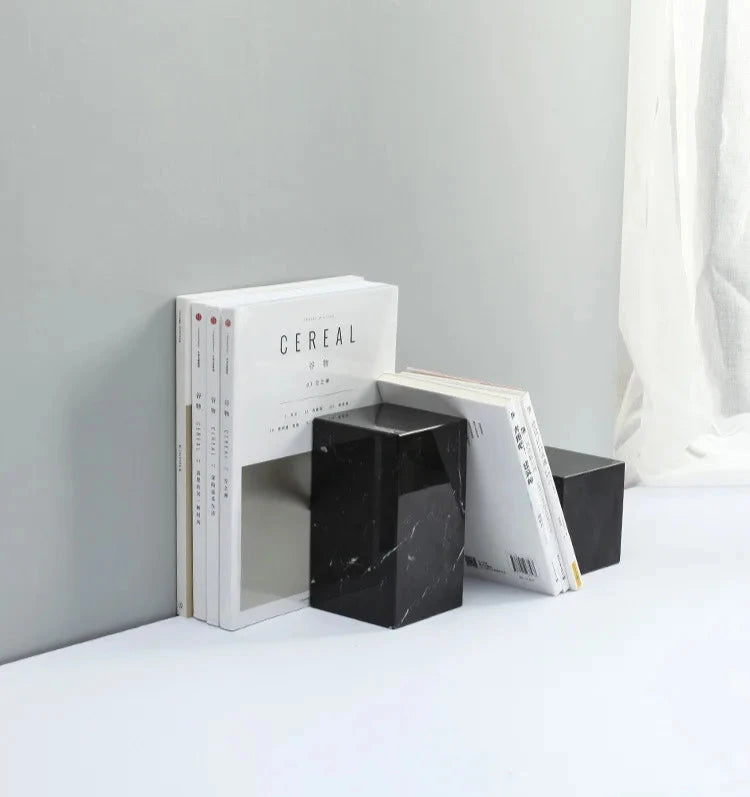 Marble Block Bookends