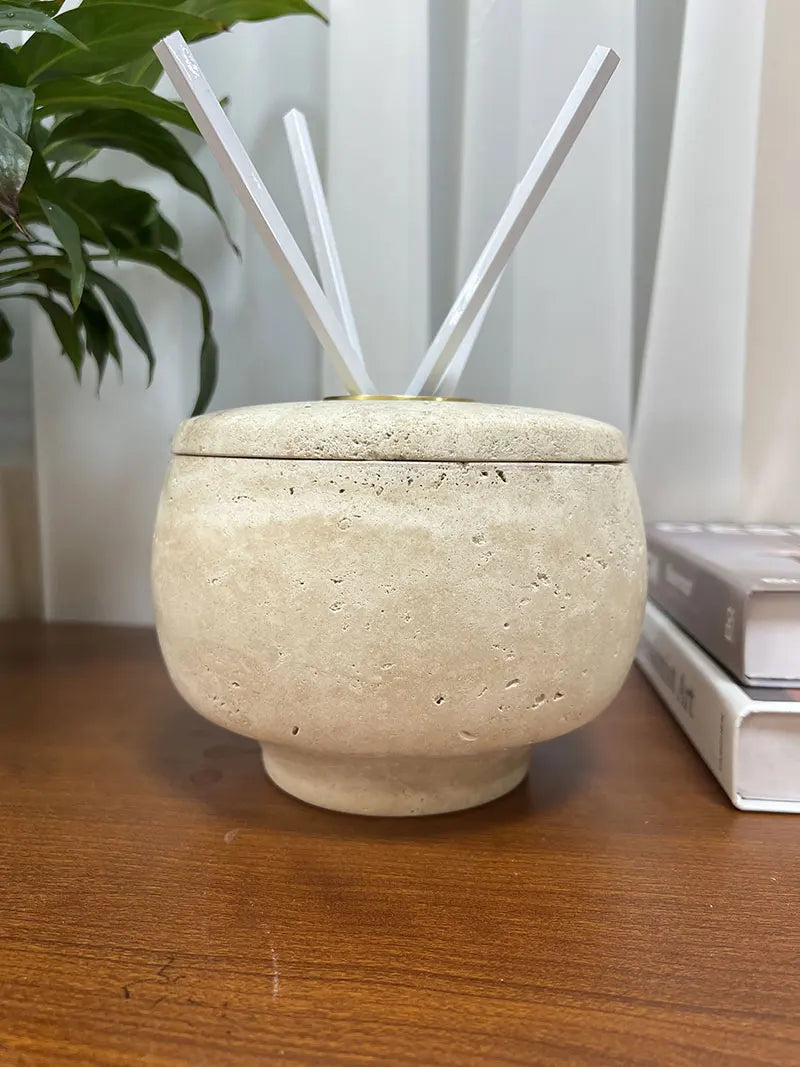 Travertine Fragrance Stick Diffuser Pots