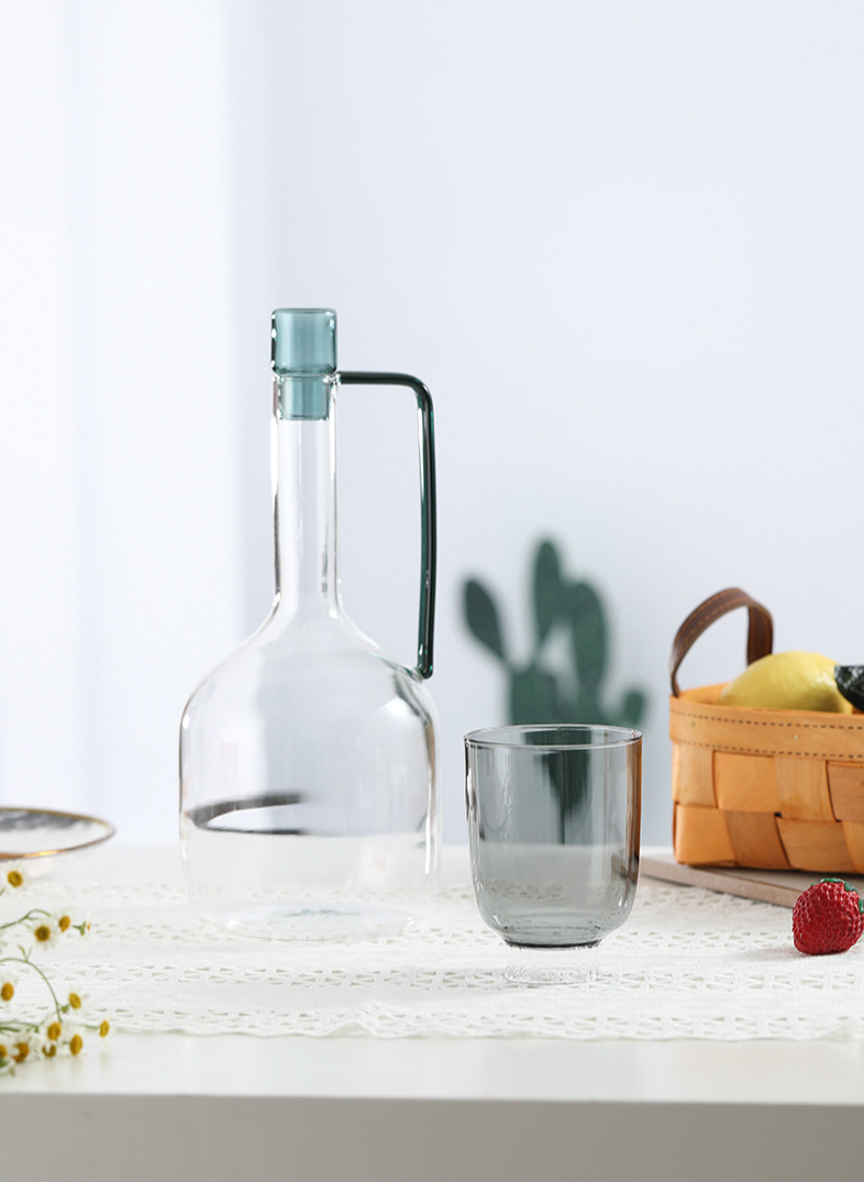 Tinted Glass Water Carafes and Glasses