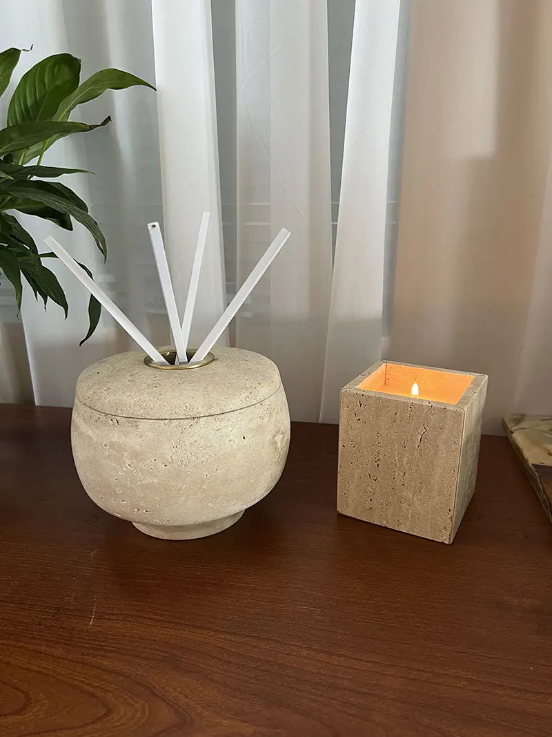 Travertine Fragrance Stick Diffuser Pots