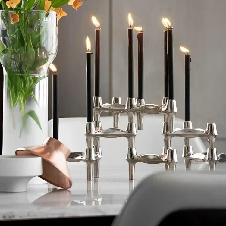 Molecular Metal Candlestick Holders