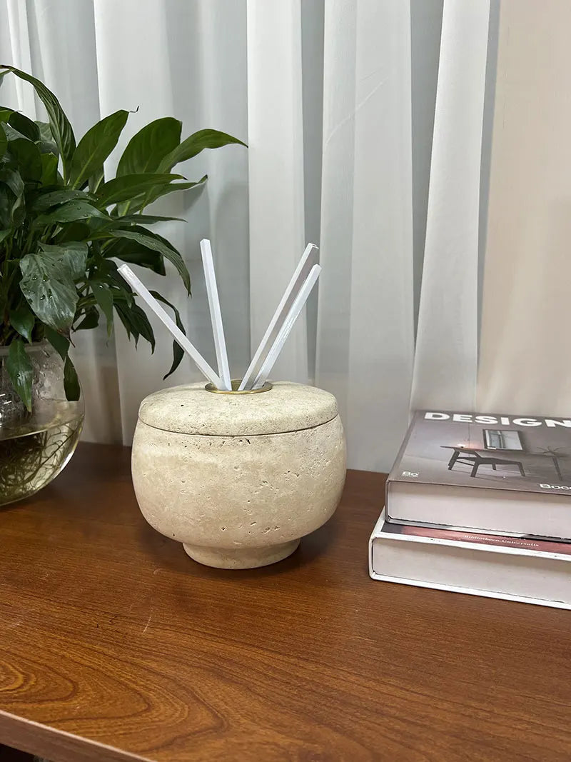 Travertine Fragrance Stick Diffuser Pots