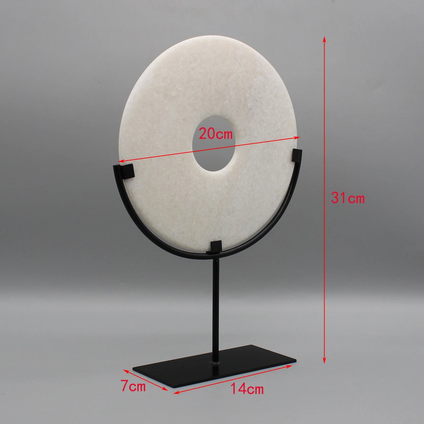 Round Fortune Stone with Metal Base