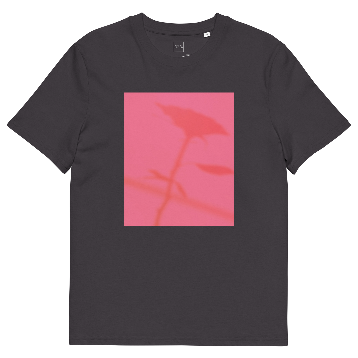 Shadow Rose Flower Print (Pink) Organic Cotton T-Shirt