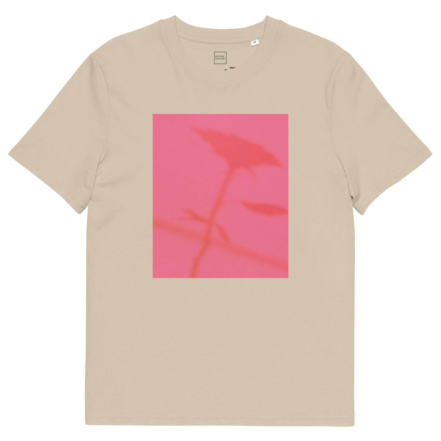 Shadow Rose Flower Print (Pink) Organic Cotton T-Shirt