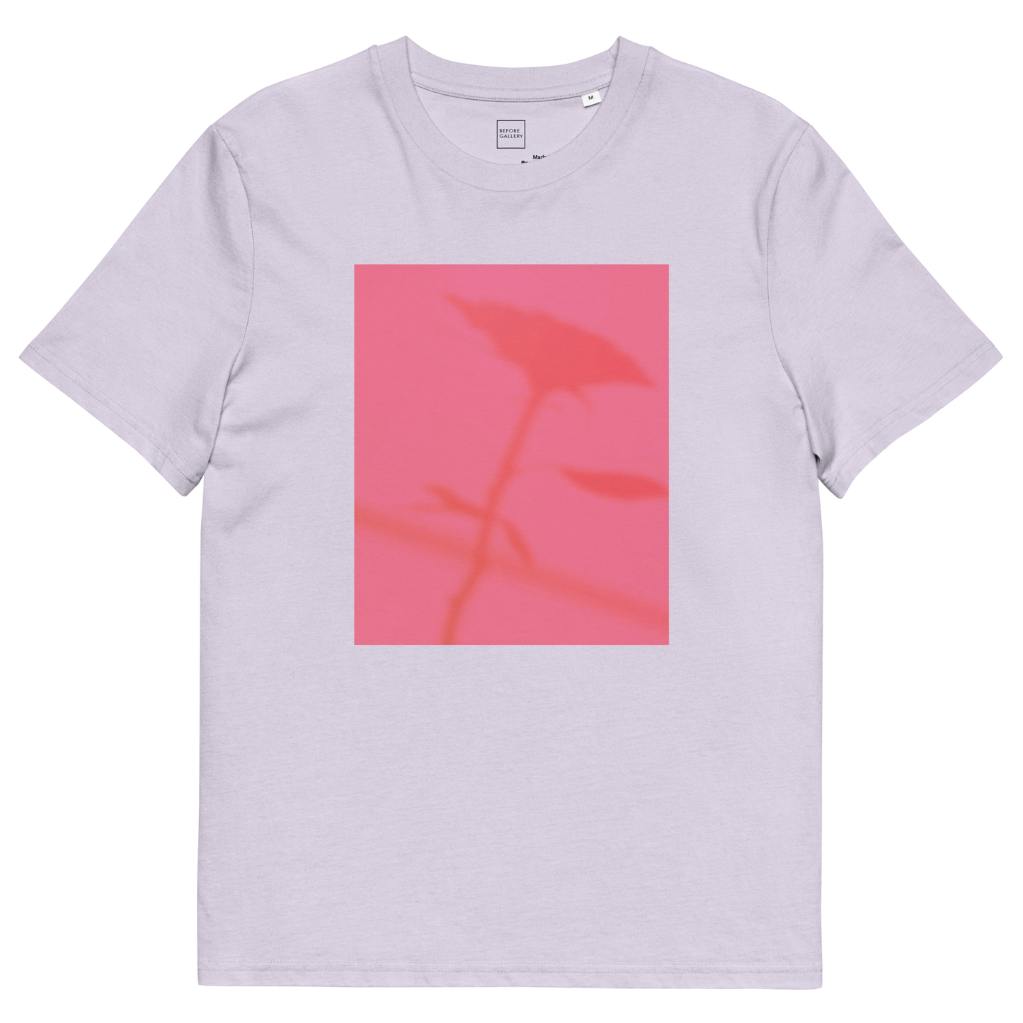 Shadow Rose Flower Print (Pink) Organic Cotton T-Shirt