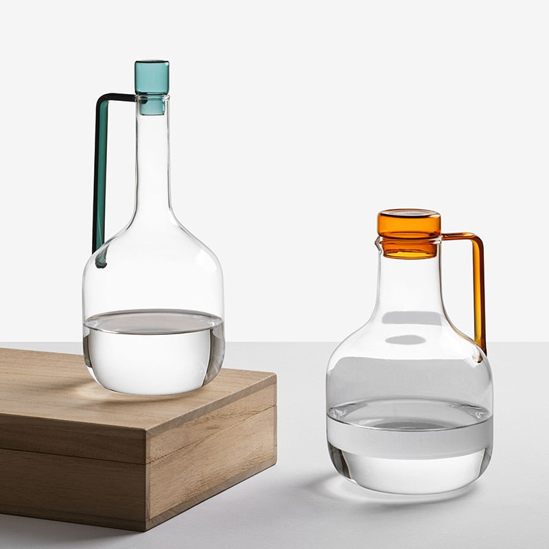 Tinted Glass Water Carafes and Glasses